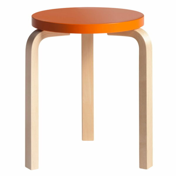 Tabouret Stool 60, Alvar Aalto,Bouleau,Orange