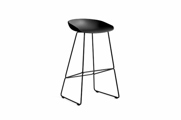 Tabouret de bar Aas38, haut, pieds métal noir