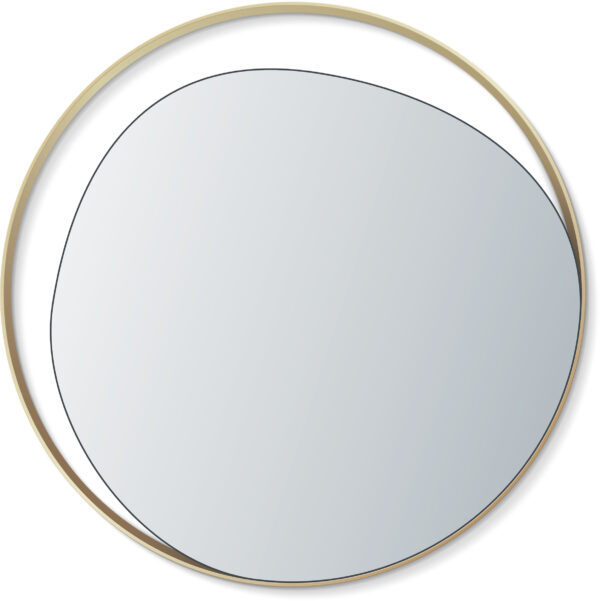Miroir Ellipse, Verre clair, Laiton, Diamètre 80 cm