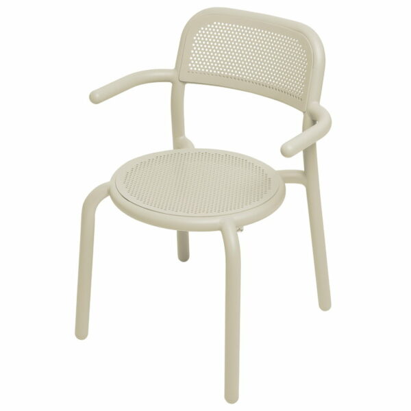 Chaise avec accoudoirs Toni, Beige