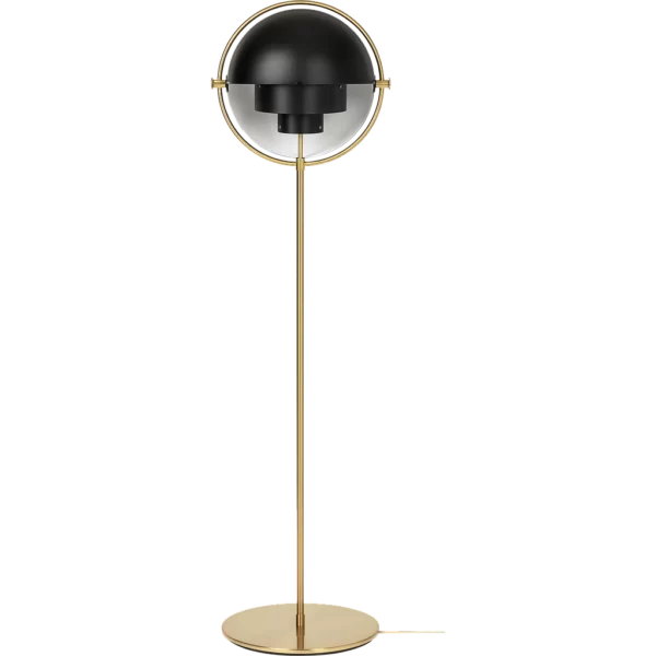Lampadaire Multilite, Laiton et Noir Mat