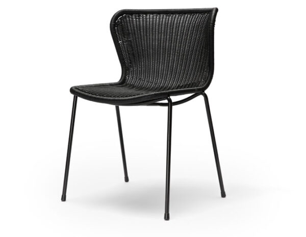 Chaise C603, Cadre Noir, Polyéthylène  Noir, OUTDOOR
