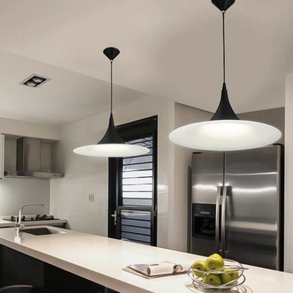 Suspension Semi-Pendant, Noir Semi Mat, D.47cm