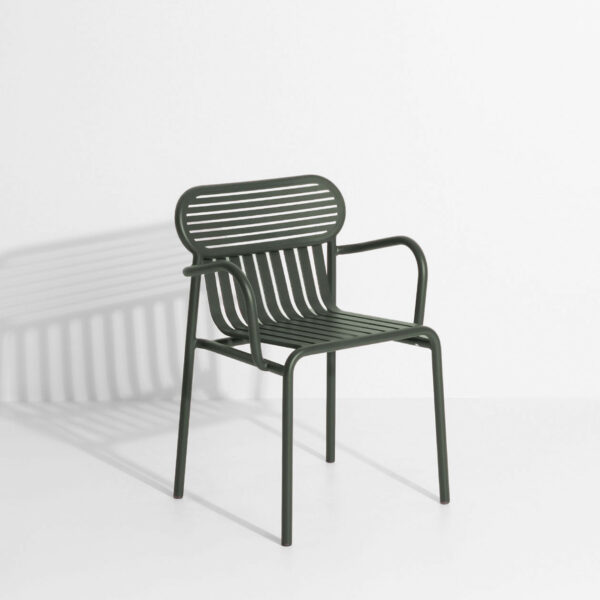 Set de 2 chaises avec accoudoirs Weekend, Vert Bouteille