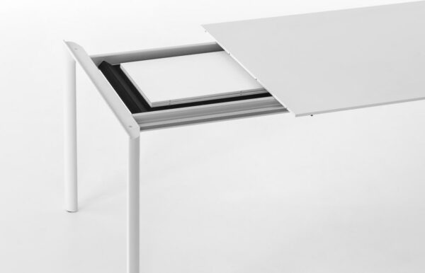 Table extensible Maki, Indoor, Top Fénix Blanc, Structure Blanche, L.189-226-263 x P90 xH75cm