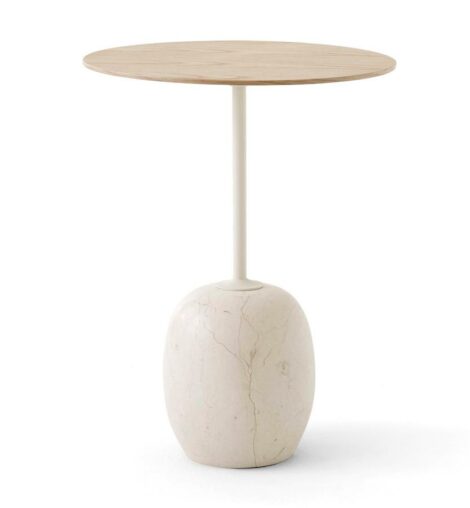 Table à manger ronde extensible céramique marbre blanc et pied doré MIKKA