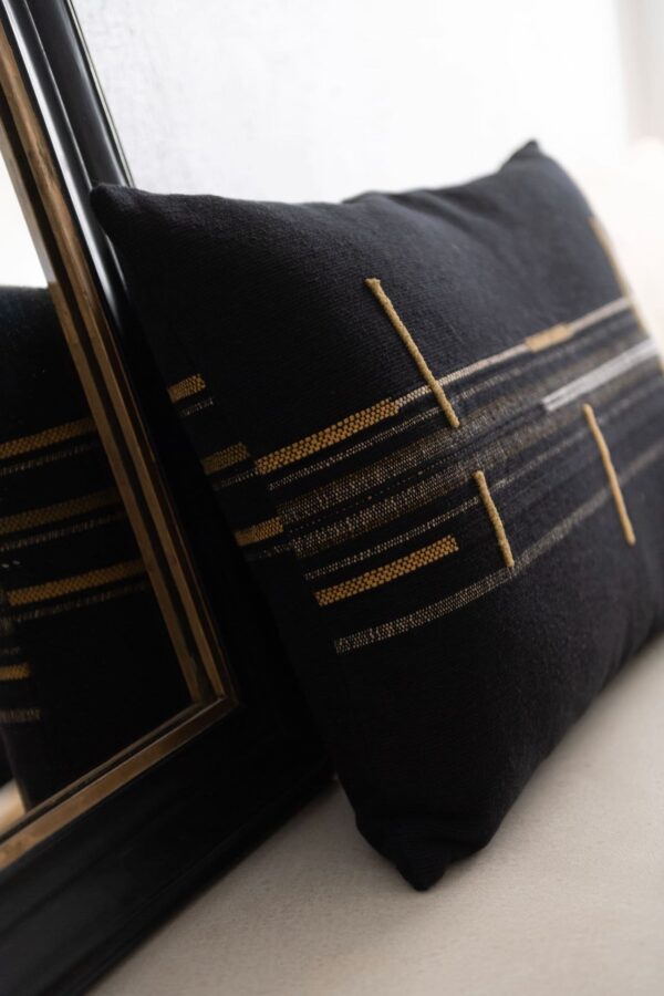 Coussin Sema, Black Métis, Coton organique, 40x80cm