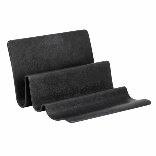 Organisateur de bureau Wave, Cuir noir