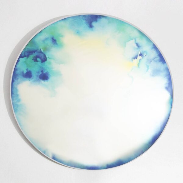 Miroir mural Francis, Extra Large, Bleu-jaune