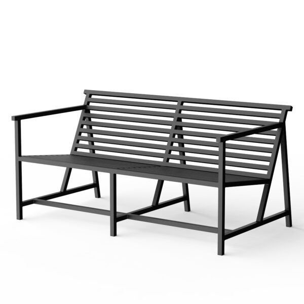 Lounge Bench 19 Outdoors, Noir