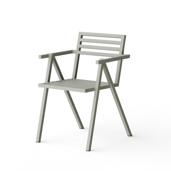 Chaise accoudoirs empilable 19 Outdoors, Gris