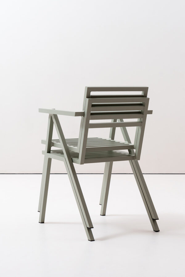 Chaise accoudoirs empilable 19 Outdoors, Gris