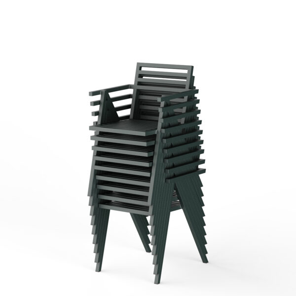 Chaise accoudoirs empilable 19 Outdoors, Vert
