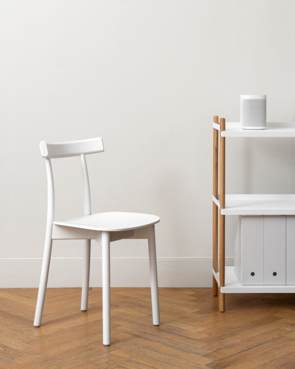 Chaise Skinny, Frêne teinté Blanc