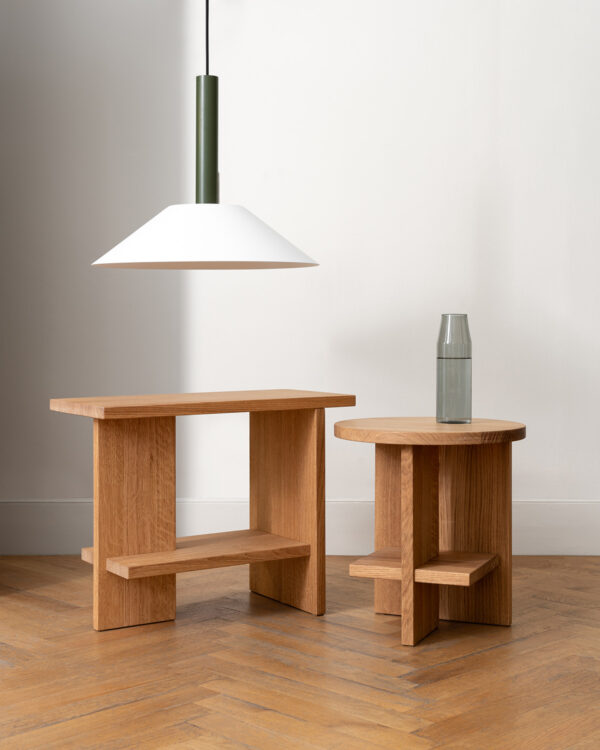 Table basse Tee, Ronde, Chêne naturel