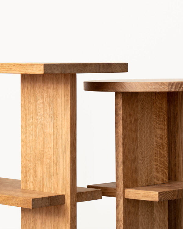 Table basse Tee, Ronde, Chêne naturel