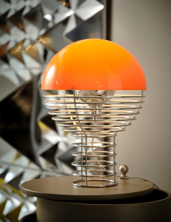 Lampe de table Wire, Ø30 cmm, Orange