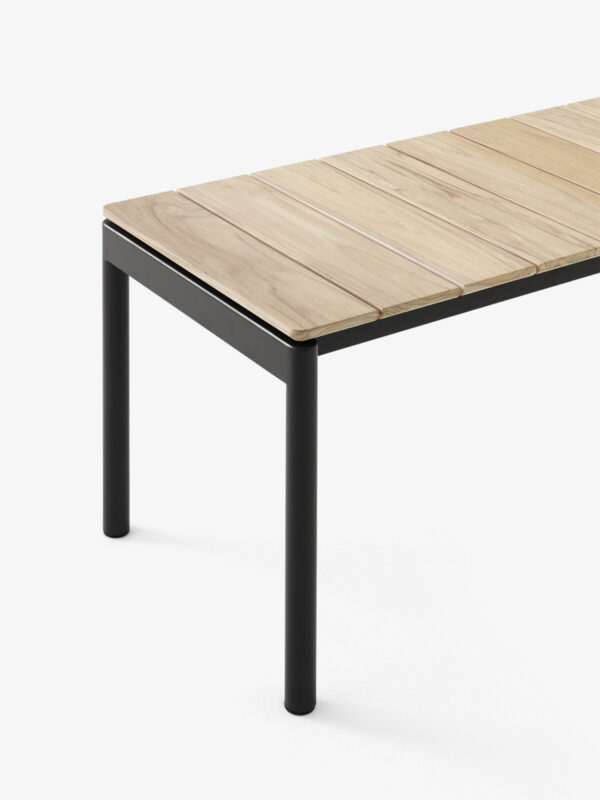 Banc Ville AV27, Noir et teck, L.110x40cm