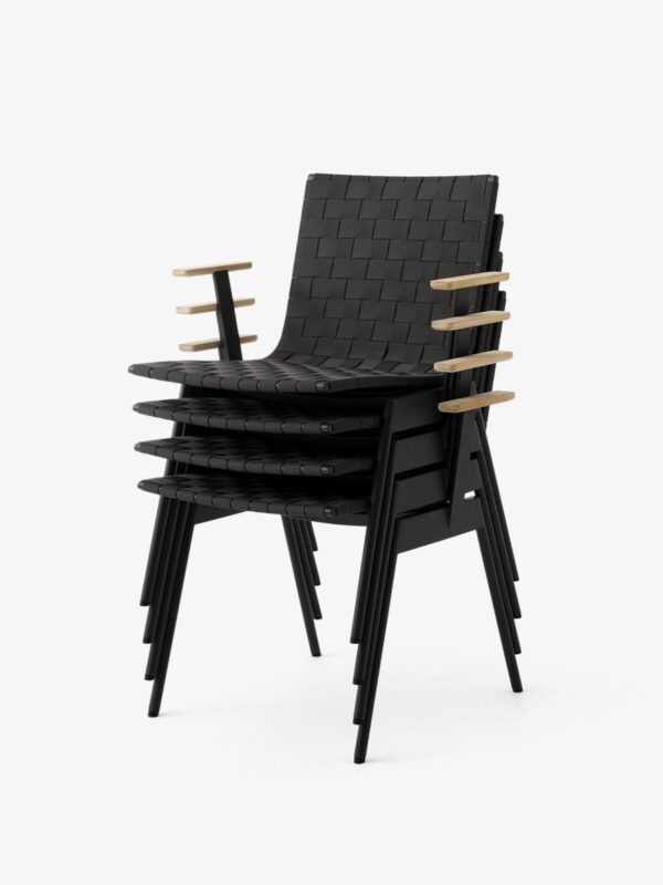 Chaise accoudoirs Ville AV34, Noir