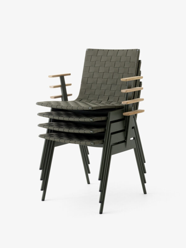 Chaise accoudoirs Ville AV34, Vert bronze
