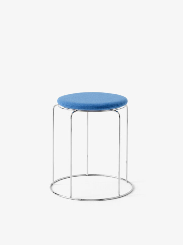 Wire Stool Coussin VP11, Tissu Hallingdal 723 Bleu