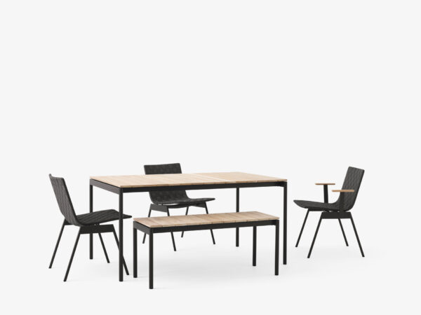 Table Ville AV25, Noir et Teck, L.150x90cm