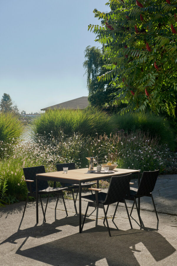 Table Ville AV25, Noir et Teck, L.150x90cm