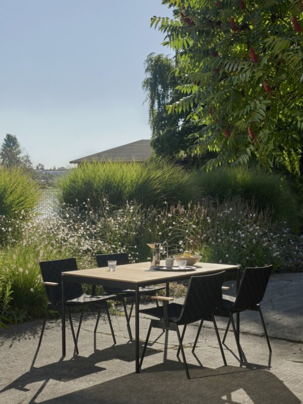 Table Ville AV25, Vert et Teck, L.150x90cm