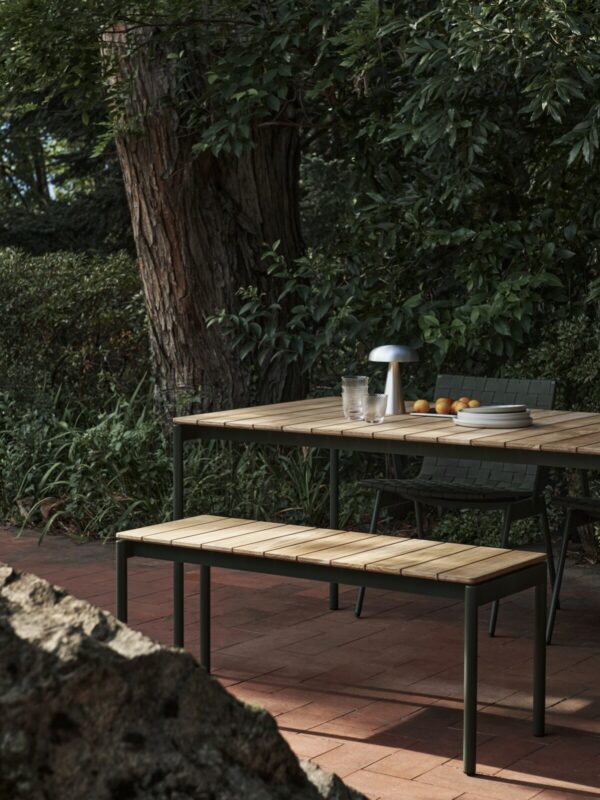 Table Ville AV25, Vert et Teck, L.150x90cm