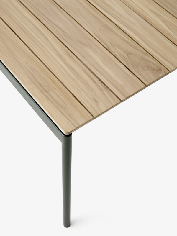 Table Ville AV26, Vert et Teck, L.220x90cm