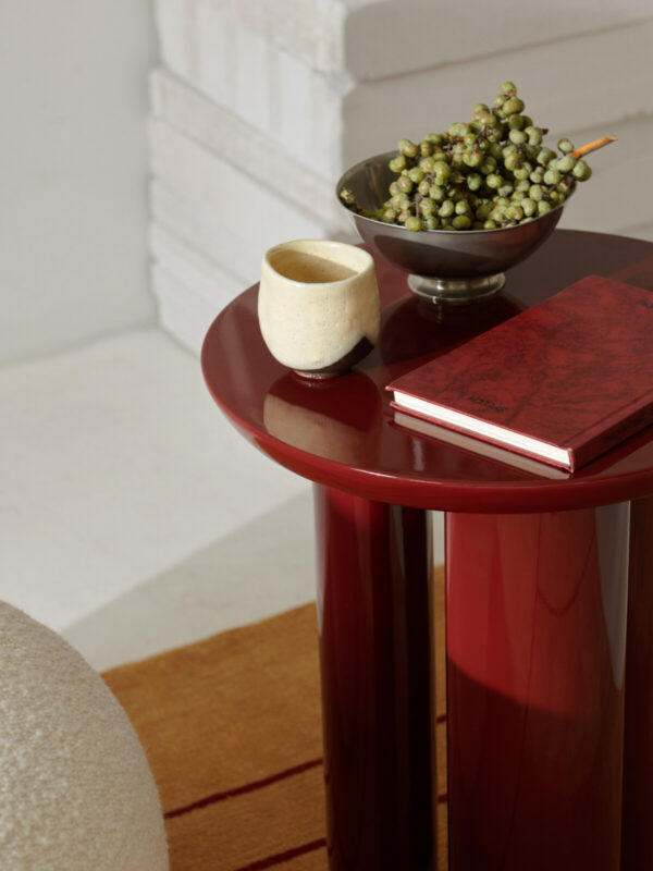 table d'appoint Tung, Burgundy Red