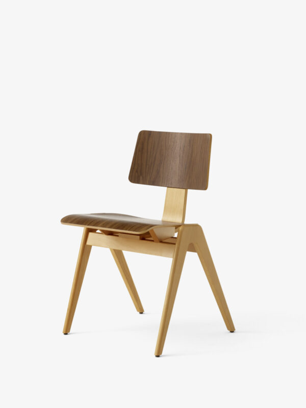 Chaise Daystak RD1, Hêtre et Noyer vernis
