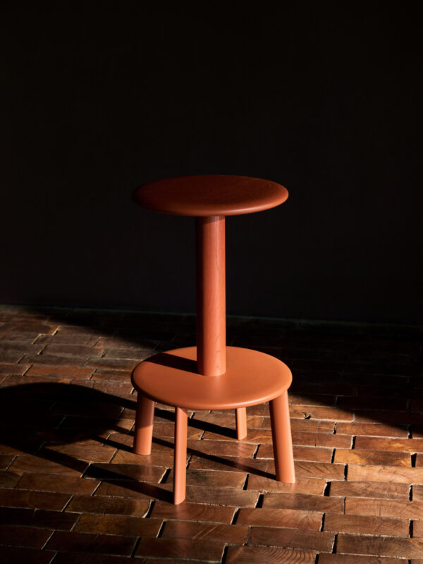 Tabouret Massif AV40, Rouge Braise, H.75 cm