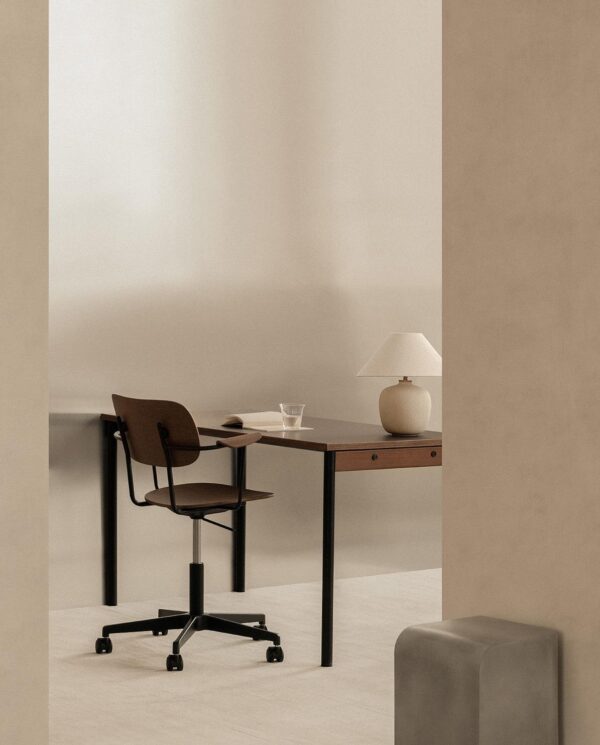 Bureau Co Table, L140x70cm, Noir, Laminate Terra