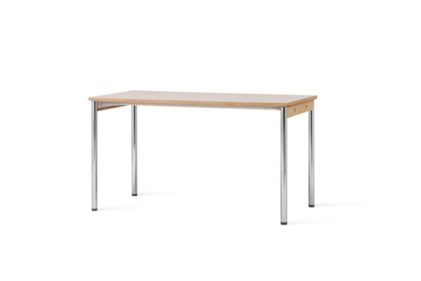 Bureau Co Table, L140x70cm, Chrome, Laminate Crème