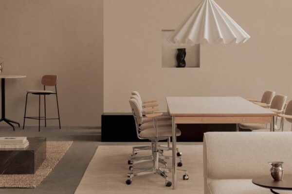 Bureau Co Table, L140x70cm, Chrome, Laminate Crème