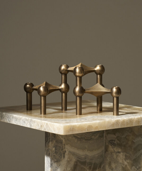 Bougeoir Stoff Nagel, Set de 3 pcs, Bronze