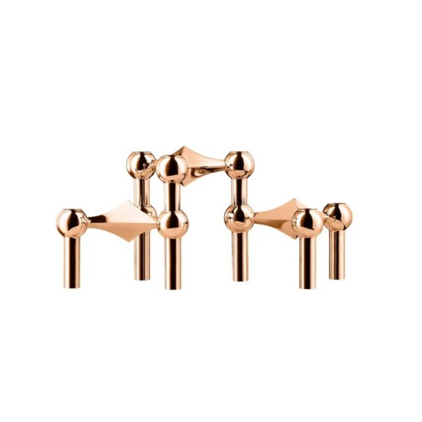 Bougeoir Stoff Nagel, Set de 3 pcs, Or Rose
