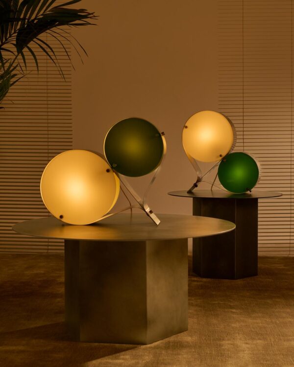 Lampe de table Coppia, Bronze, Ivory & Olive