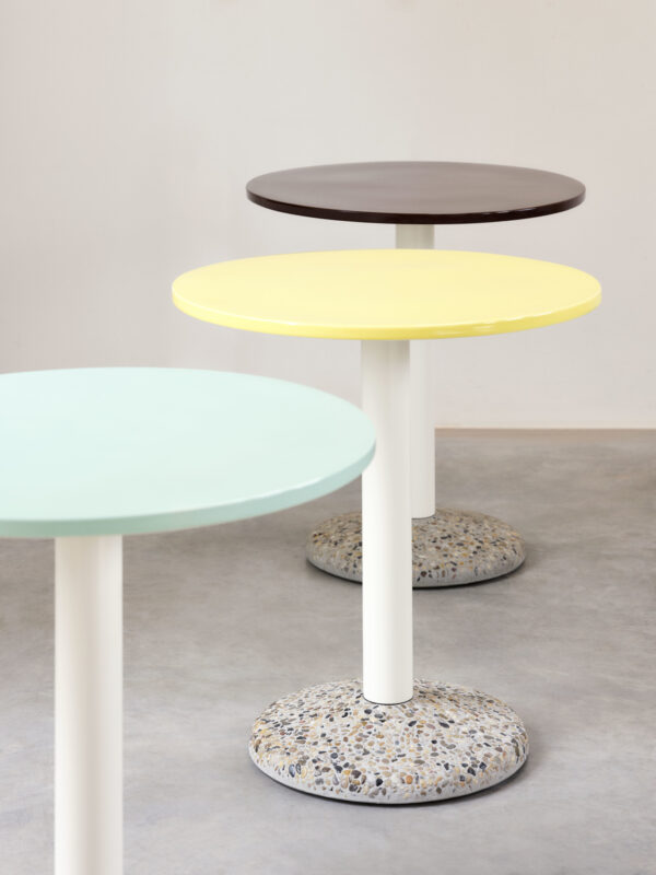 Ceramic Table - Ø70 - Bright Yellow