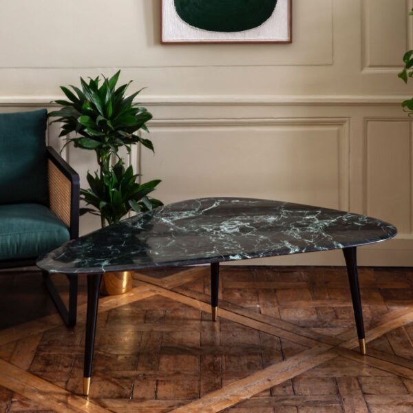 Table 50's , Plateau en marbre vert – Modèle d'exposition -50%