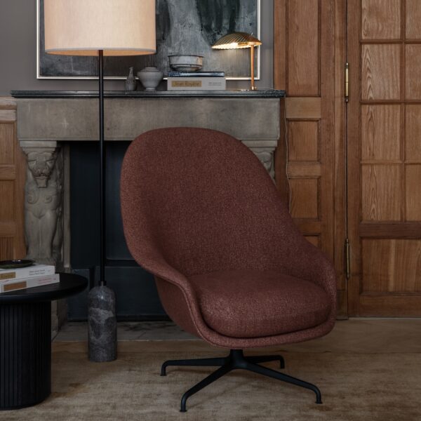 Fauteuil Bat, Assise pivotante, Velours – Modèle d'exposition -30%