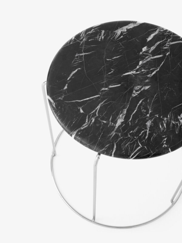 Plateau en marbre Nero Marquina pour Wire stool