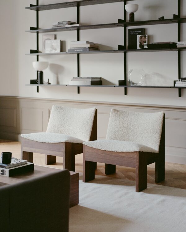 Fauteuil lounge Tenon, Chêne fumé, Tissu