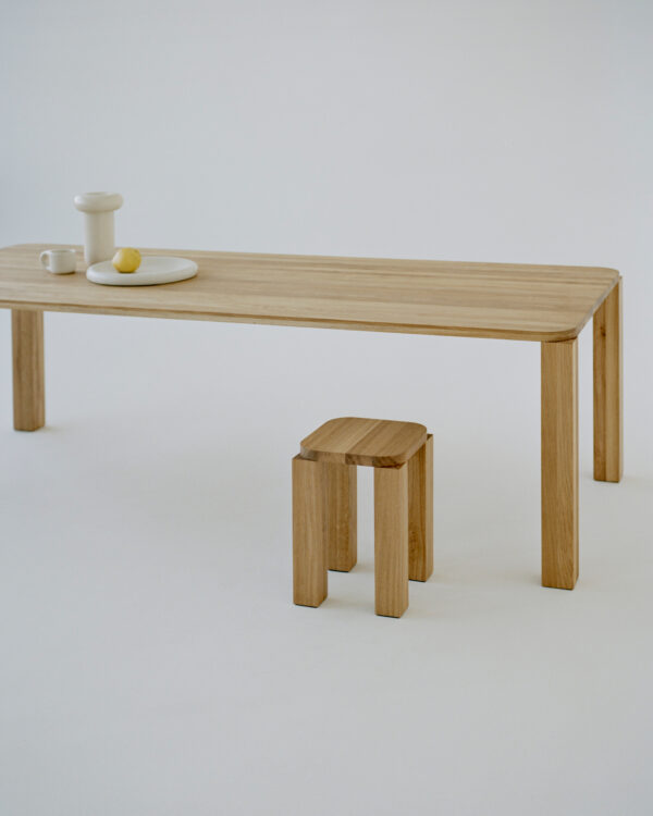 Tabouret Atlas, Chêne naturel