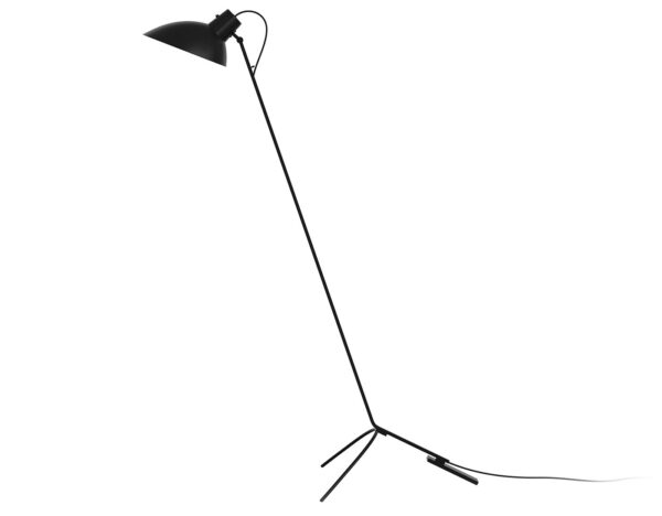 Lampadaire VV Cinquanta, Structure noire, abat-jour noir