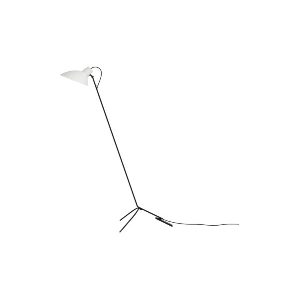 Lampadaire VV Cinquanta, Structure noire, abat-jour blanc