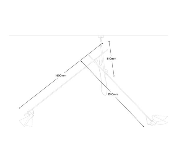 Suspension VV Cinquanta ,Structure Mondrian, abat-jour Bleu et jaune