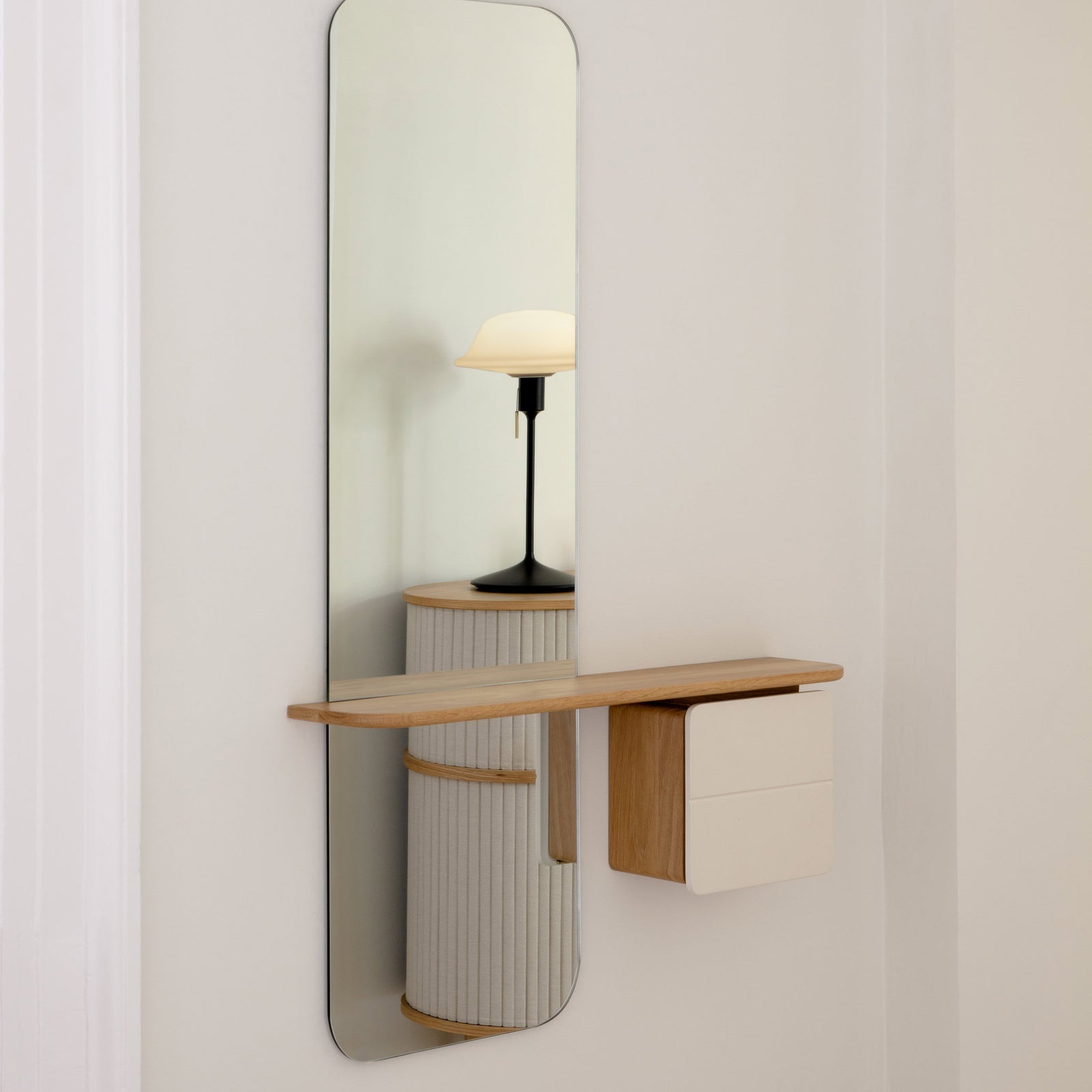 Miroir One More Look  – Dark Oak & Pearl white